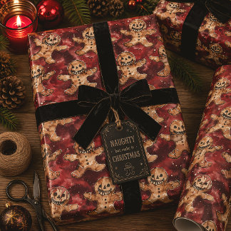 Gothic Evil Gingerbread Spooky Christmas Wrapping Paper