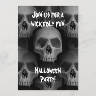Gothic evil skull Halloween horror party Invitation