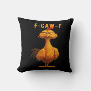 Gothic F-Caw-F Crow Funny Humour Cushion
