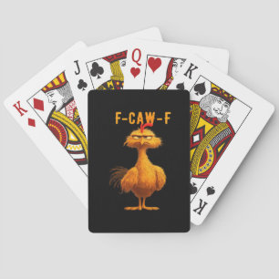 Gothic F-Caw-F Crow Funny Humour Playing Cards