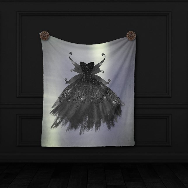 Gothic Fairy Black Gown | Vampy Glam Goth Sheen Fleece Blanket (Creator Uploaded)