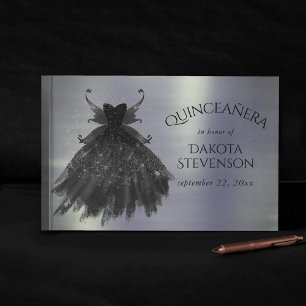Gothic Fairy Black Gown   Vampy Goth Glam Sheen Guest Book