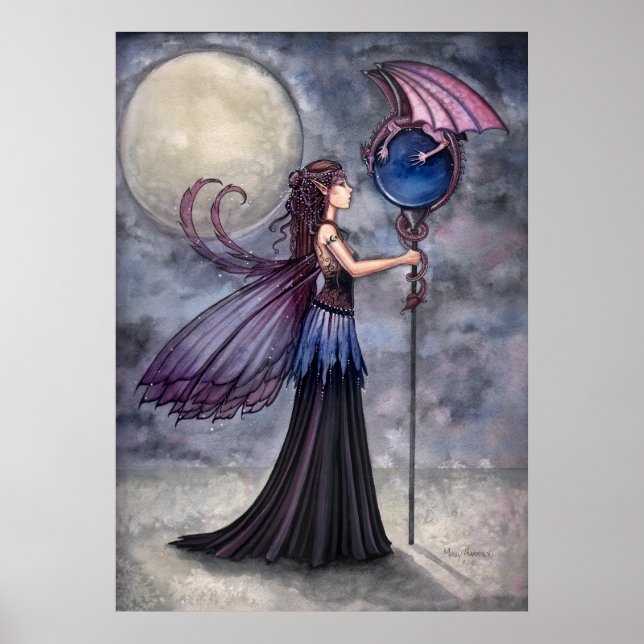 Gothic Fairy Dragon Poster Print by Molly Harrison (Front)