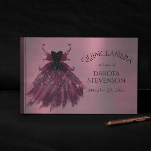 Gothic Fairy Fuchsia Gown   Punk Rock Pink Magenta Guest Book