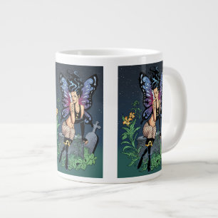 Gothic Fairy Grave Sitting with Tears by Al Rio Large Coffee Mug