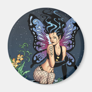 Gothic Fairy Grave Sitting with Tears by Al Rio Magnet