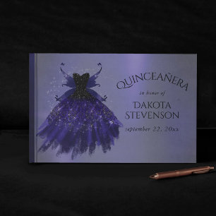 Gothic Fairy Indigo Gown   Deep Royal Purple Sheen Guest Book