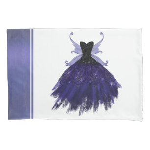 Gothic Fairy Indigo Gown   Deep Royal Purple Sheen Pillowcase