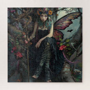 Gothic Fairy Perched in a Tree Jigsaw Puzzle