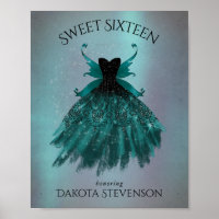 Gothic Fairy Teal Gown | Deep Midnight Green Sheen