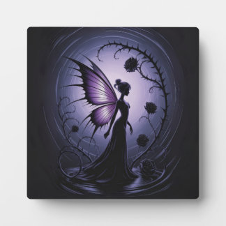 Gothic fairy with black roses – Dark fantasy and m Plaque