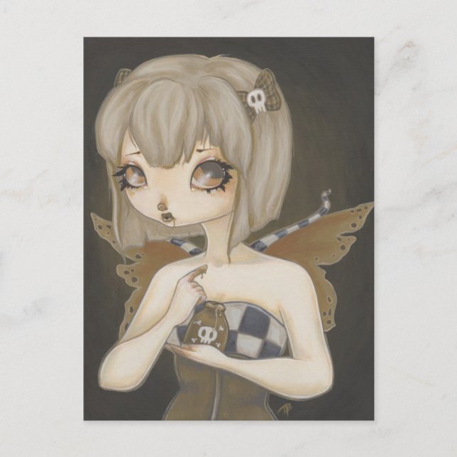 Gothic fairy with poison postcard Fantasy art (Front)