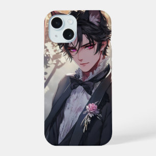 Gothic Fantasy Anime Catboy iPhone 15 Case