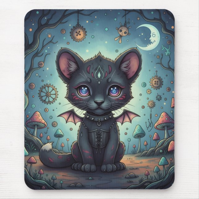 Gothic Fantasy Baby KitBat Mouse Pad (Front)