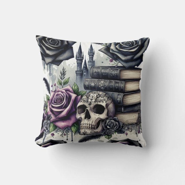 Gothic Fantasy Book Lover  Cushion (Front)