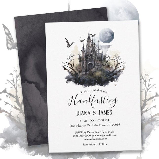 Gothic Fantasy Fairy Castle Handfasting Invitation (Creator Uploaded)