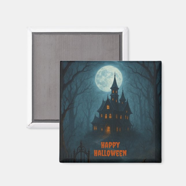 Gothic Fantasy | Haunted Castle & Misty Moonlight  Magnet (Front/Back)
