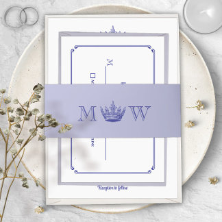 Gothic Fantasy or Mediaeval Royal Crown Mongram Invitation Belly Band