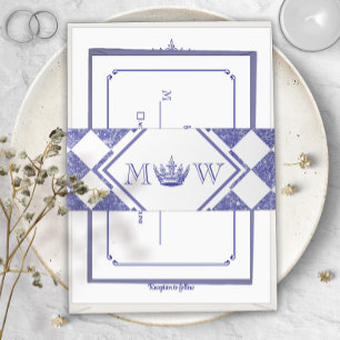 Gothic Fantasy or Mediaeval Royal Crown Mongram Invitation Belly Band