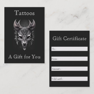 Gothic Fantasy Wolf Skull Black & Silver Gift Business Card