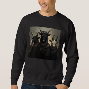 Gothic Farm Animals in Goth Black Cloaks Sweatshirt