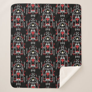 Gothic Fashion Style Sherpa Blanket