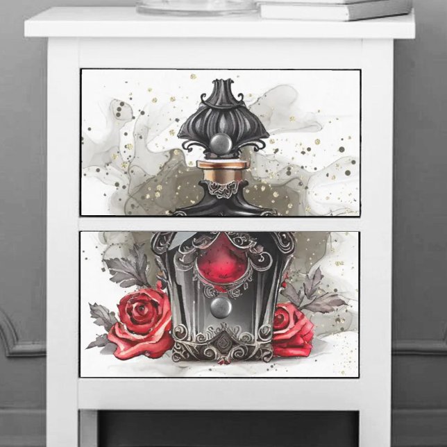 Gothic Fashion Victorian Perfume Bottle with Roses Tissue Paper (Creator Uploaded)