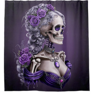 Gothic Female Skeleton Shower Curtain