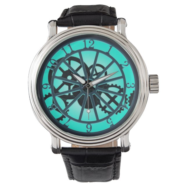 Gothic Filigree Mechanical Gears & Inner Workings Watch (Front)