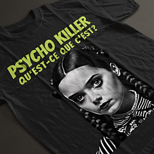 Gothic Film Noir French Text Graphic T-Shirt