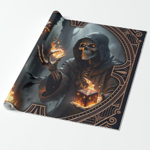 Gothic Flames, the guardian of the burning dice. Wrapping Paper