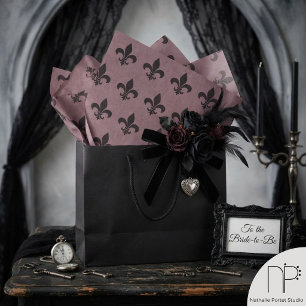 Gothic Fleur de Lis Moody Mauve Tissue Paper