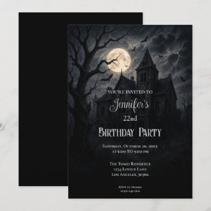 Gothic Floral Birthday Invitation