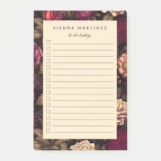 Gothic Floral Blush Peach Black Vintage Flowers Post-it Notes