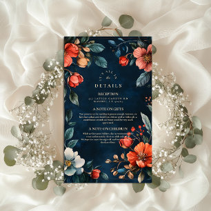 Gothic Floral Fall Wedding Enclosure Card
