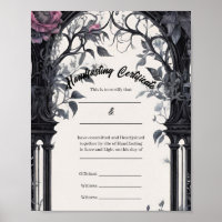Gothic Floral Garden Gate Handfasting Certificate