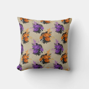 Gothic Floral Halloween Theme Two Sided Print Cushion