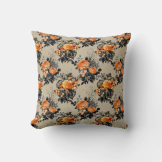 Gothic Floral Halloween Theme Two Sided Print Cushion