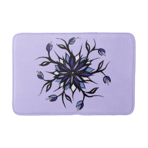Gothic Floral Mandala Monsters And Teeth Bath Mat