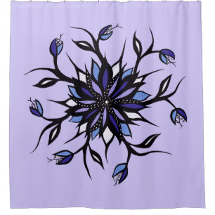 Gothic Floral Mandala Monsters And Teeth Shower Curtain