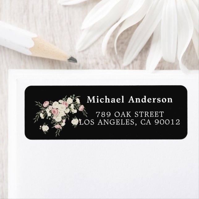 Gothic Floral Return Address Label (Insitu)