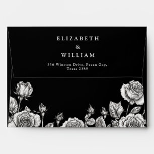 Gothic Floral Roses Return Address Envelope