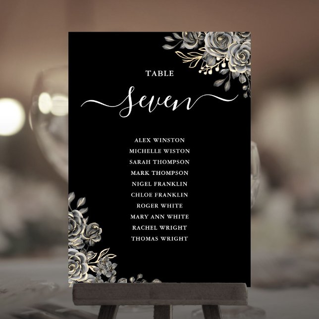 Gothic Floral Roses Seating Plan Table Number (Gothic Floral Roses Seating Plan Table Number)