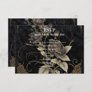 Gothic Floral RSVP Card
