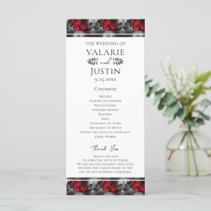Gothic Floral Skeleton Wedding Program Programme