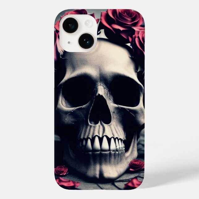 Gothic Floral Skull and Roses Case-Mate iPhone Case (Back)