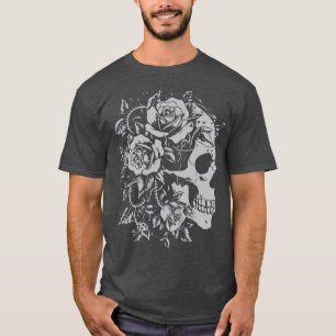 gothic floral skull T-Shirt