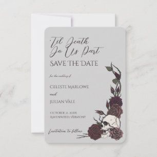 Gothic Floral Skull 'Til Death Save the Date