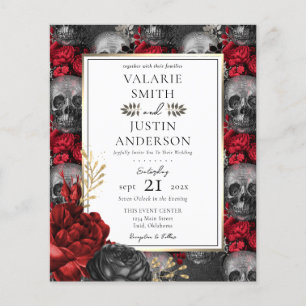 Gothic Floral Skulls Wedding All in One Fly