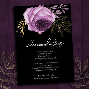 Gothic Floral Wedding Accommodations Enclosure Car Card